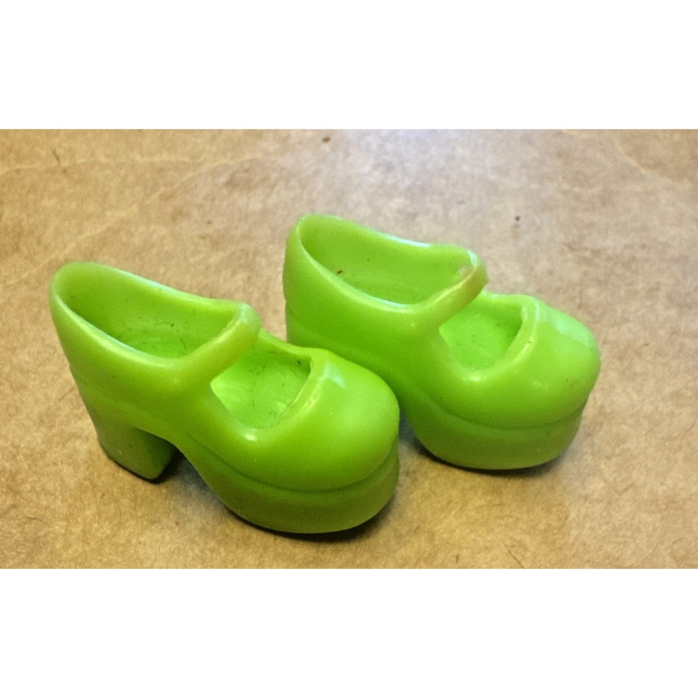 Barbie Teen Skipper Doll Chunky Mary Jane Disco Mod Retro Shoes Apple Green
